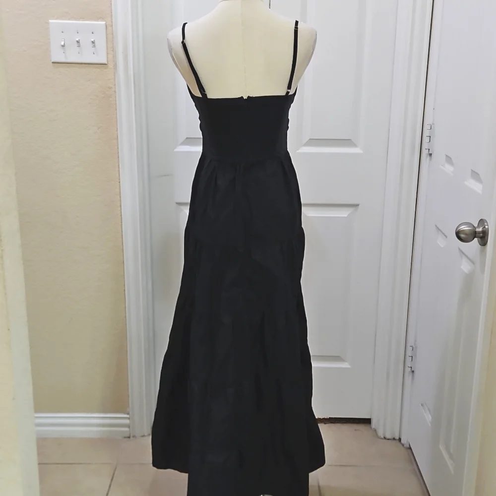 Charlotte Russe Black Front Cutout Ruffle Hem Maxi Cami Dress Size Small NWT - Picture 10 of 12